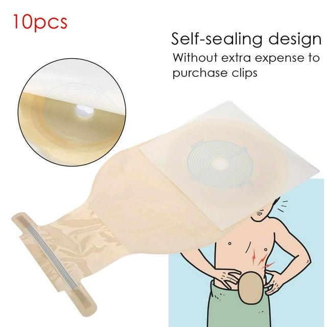 FAGINEY 10pcs/Pack Onepiece System Ostomy Bag Medicals Drainable Pouch