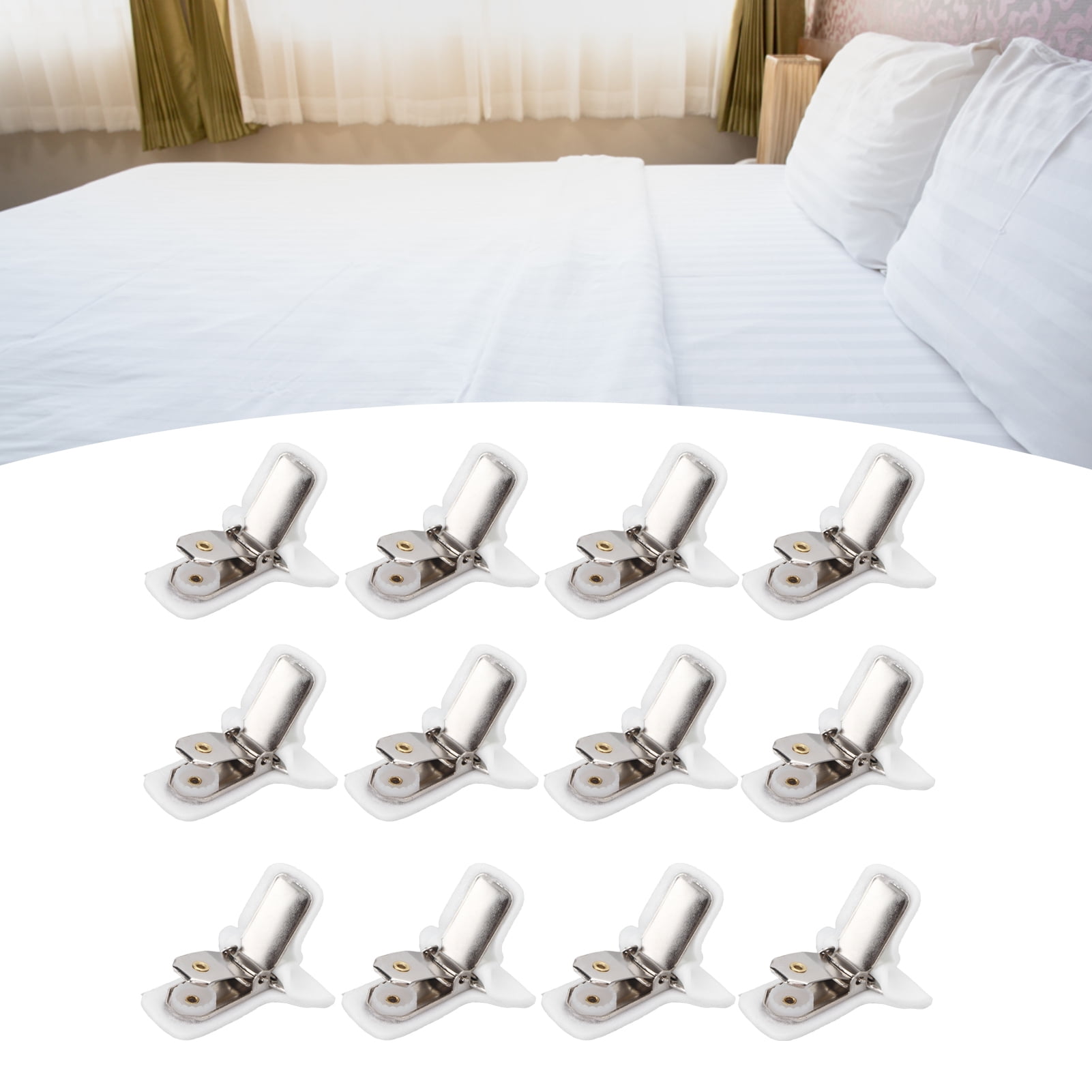 FAGINEY 12pcs Padded Comforter Clips Prevents Comforters Moving Blanket