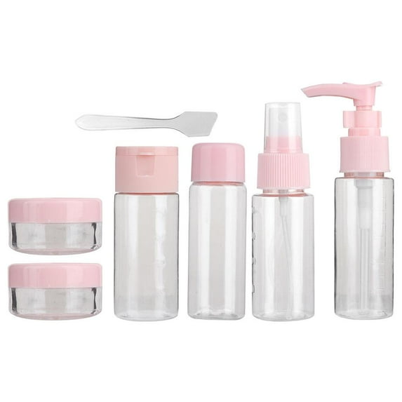 FAGINEY 2 Colors 7pcs/Set Portable Reusable Empty Makeup Spray Bottle Lotion Cream Container Kit,Makeup Bottle Set, Travel Bottle Kit