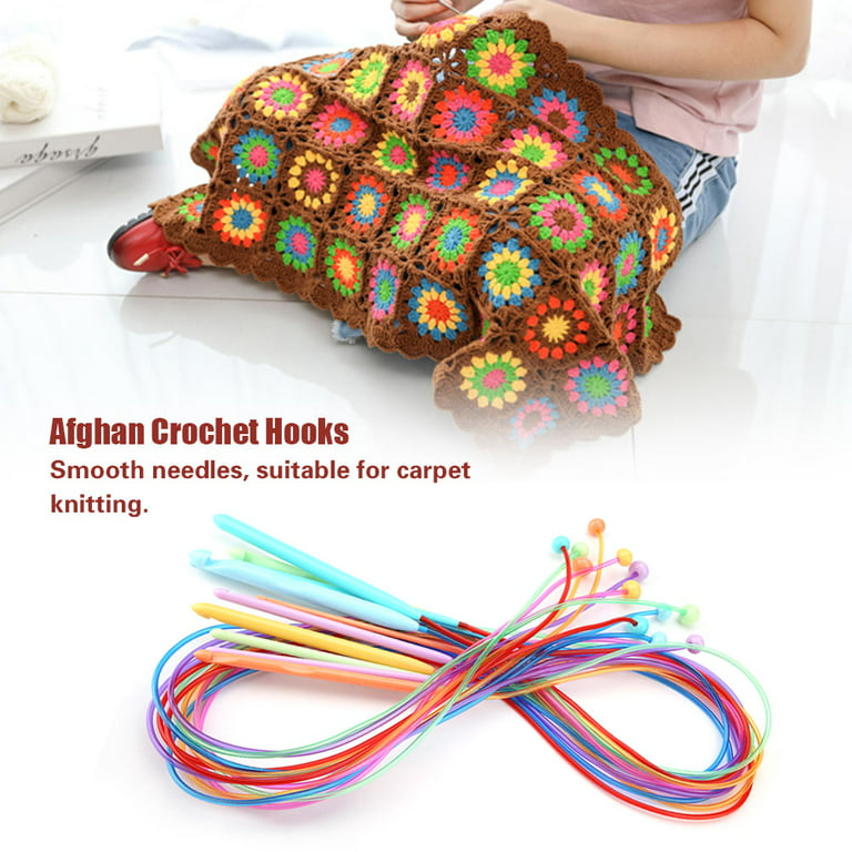FAGINEY ABS Plastic Afghan Tunisian Crochet Hook Set with Cable
