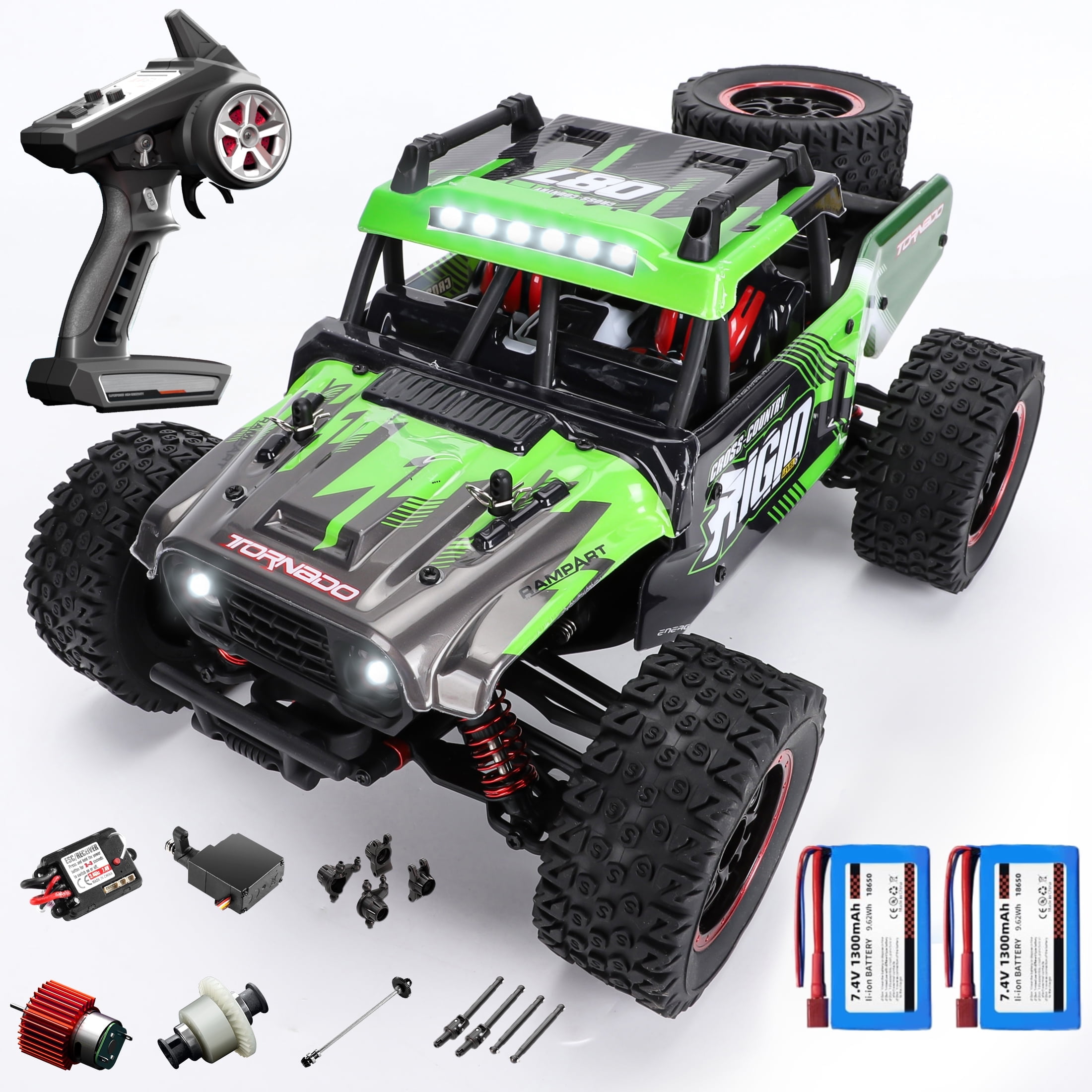 RC Cars 1 14 4WD High Speed Remote Control Truck 60 km h Fast All Terrain Off Road RC Truck Toy Gifts for Kids Adults 2 Batteries Walmart