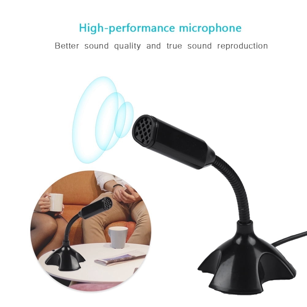 Flexible Desktop Stand Microphone, Desktop Microphone,Mini Condenser USB 2.0 Microphone Flexible Desktop Stand Mic for PC Laptop