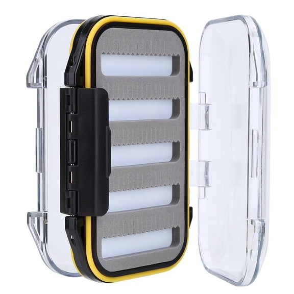 FAGINEY Fly Lure Box, Fishing Accessory,Double Side Plastic Fly Fishing Baits Box Foam Padded Lures Holder Case Accessory