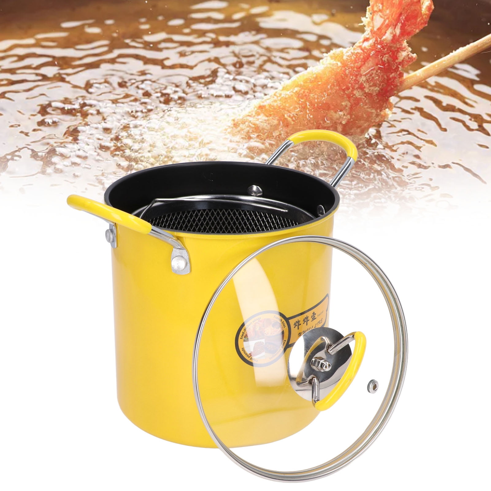 FAGINEY Fryer Pot With Lid,Stainless Steel Fryer Pot,3L Mini Deep Fryer