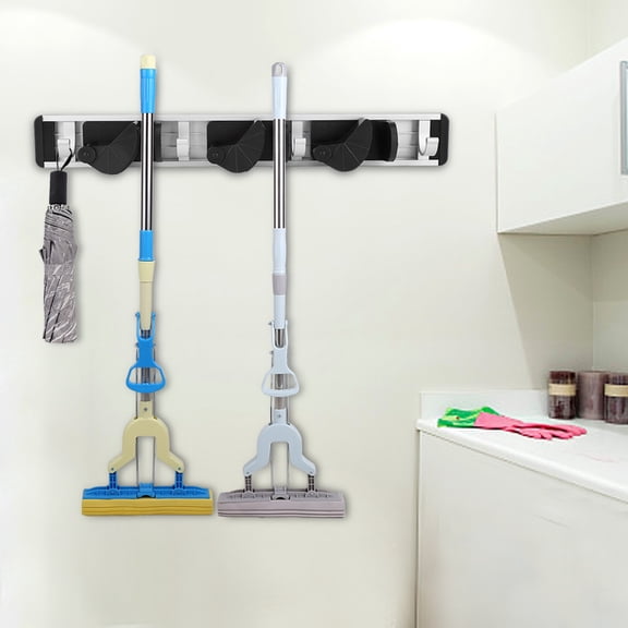 FAGINEY Mop and Broom Holder Rack Wall Mounted Tools Storage Organizer Home Use, Mop Broom Holder, Mop Broom Holder Rack