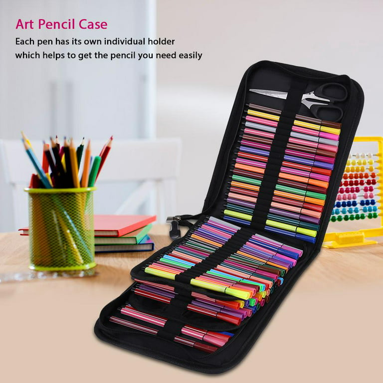 FAGINEY Pencil Case Organizer, Art Pencil Case,72/120 Slots Large Capacity  Water Color Pen Case Pencil Pouch Storage Bag 