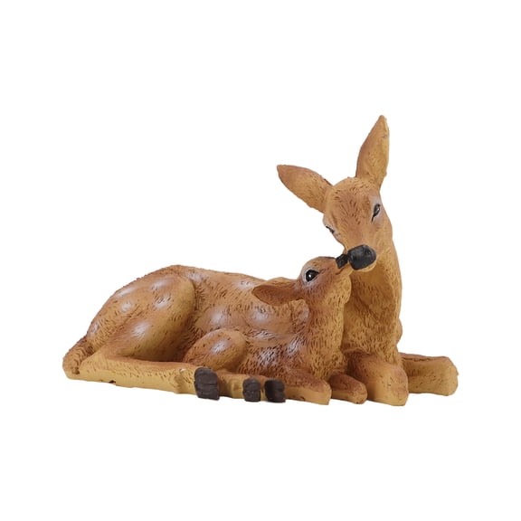 Resin Deer Figurine Ornaments,Mini Deer Figurines,Deer Figurine Hand Painted Coating Treatment Vivid Details Lovely Deer Statue For Home Garden Decoration Gifts