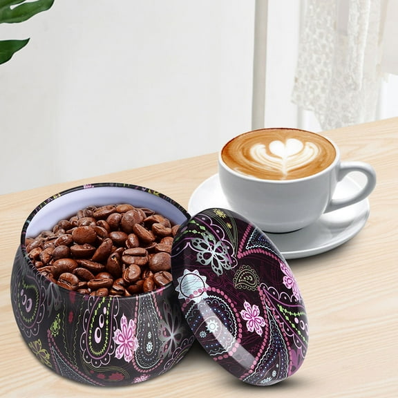 FAGINEY Tinplate Storage Box Metal Canister Home Kitchen Box for Tea Coffee Candy Jewelry Gift , Sugar Container, Colorful Tins
