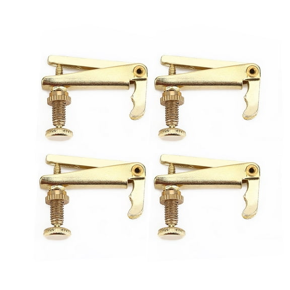 Violin Fine Tuners String Adjusters Replacement Parts for 3/4 4/4 Violin String Fine Tuner, Gold (4Pcs)