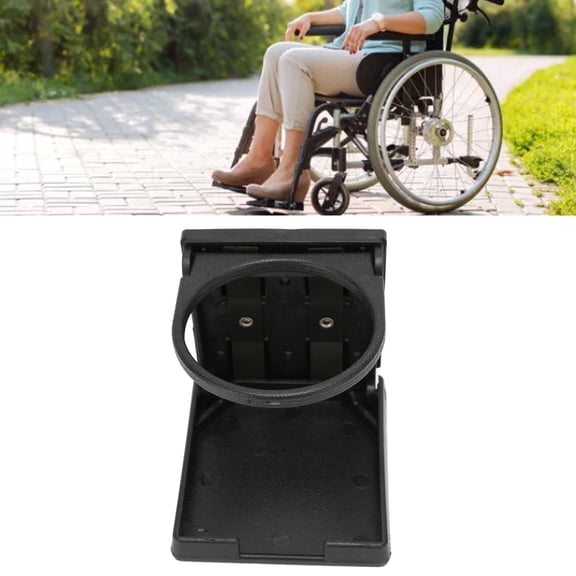 FAGINEY Wheelchair Drink Cup Holder,Wheelchair Cup Holder,Wheelchair Drink Cup Holder Adjustable Foldable Cup Holder For Baby Carriage Cycling Bedrail