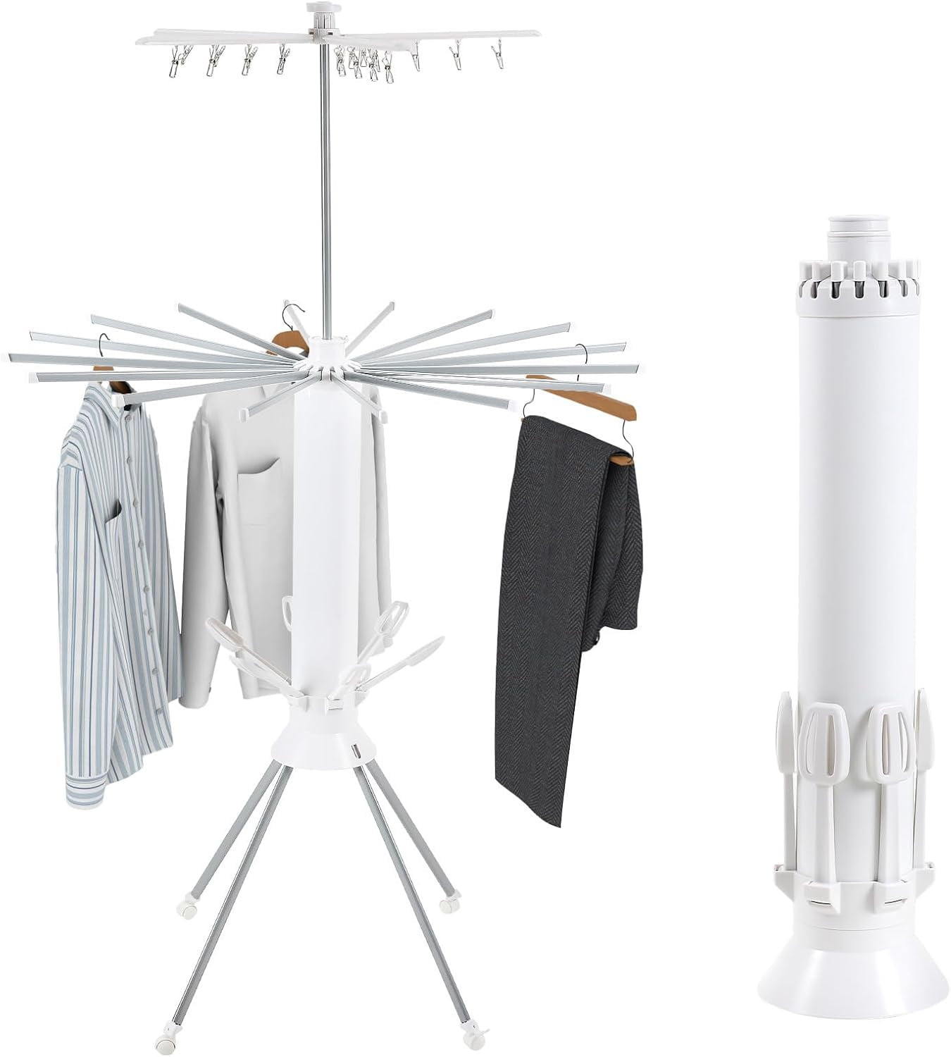 FAHKNS Four-Legged Clothes Drying Rack,Foldable Portable Laundry Drying ...