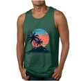FAHUOMU Big and Tall Graphic Tank Tops for Men Sleeveless Sunset