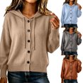 thumbnail image 1 of FAHUOMU Button Down Cardigans For Women Long Sleeve Drawstring Knit Sweaters Fall Winter Fashion Warm Clothes, 1 of 9