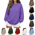 thumbnail image 1 of FAHUOMU Crew Neck Sweatshirts Women' Oversized Dolman Sleeve Casual Fall Winter Pullover Tops, 1 of 6