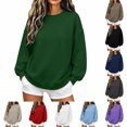thumbnail image 1 of FAHUOMU Crew Neck Sweatshirts Women' Oversized Dolman Sleeve Casual Fall Winter Pullover Tops, 1 of 6