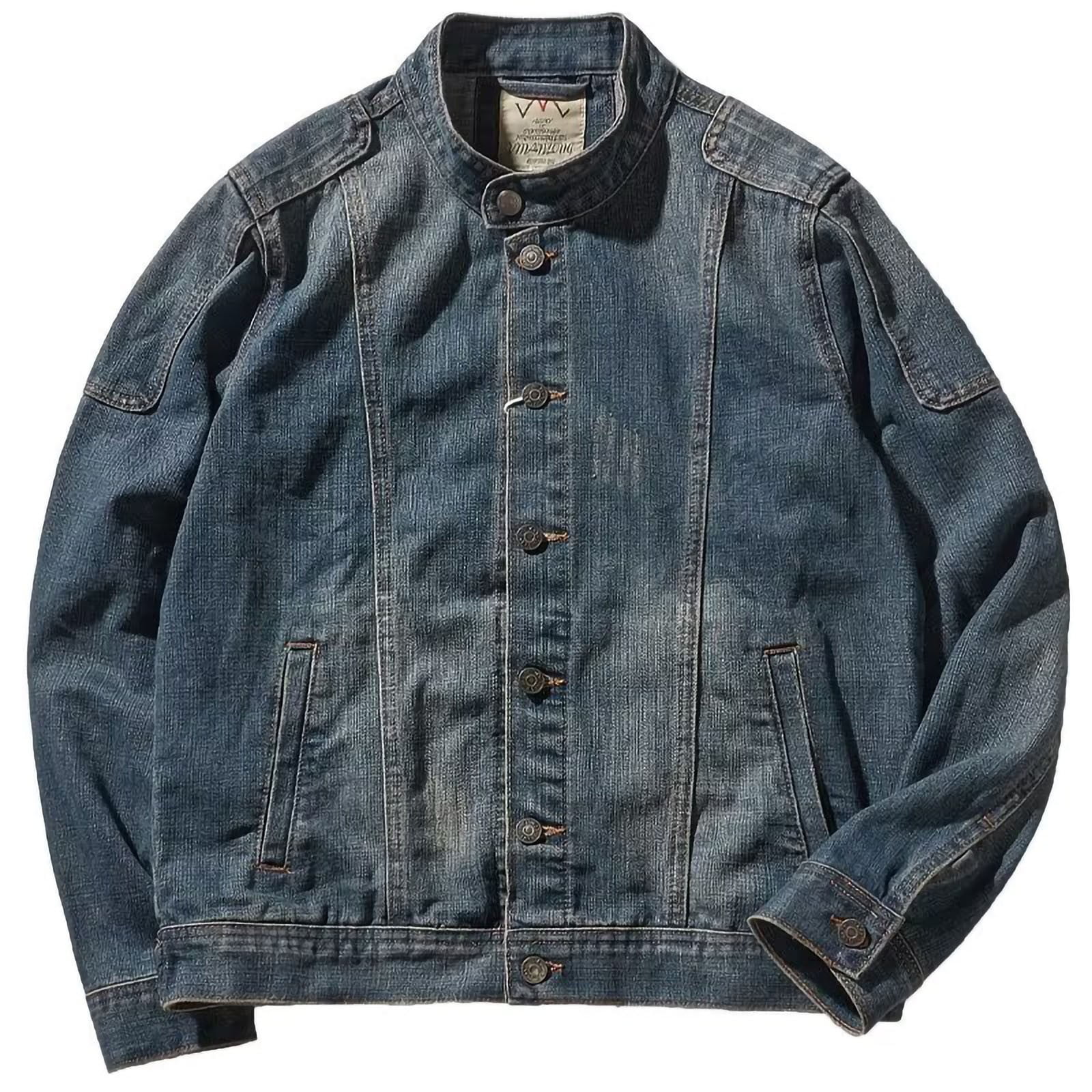 LZLER Men's Slim Fit Ripped Denim Jacket, Classic Casual LZLER Men's Slim Fit Ripped Denim Jacket, Classic Casual