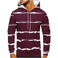 thumbnail image 1 of FAHUOMU Men's Fall Hooded Retro Striped Hoodie, Casual Fashion Outdoor Sports Long Sleeve Sweatshirt with Pocket, 1 of 4