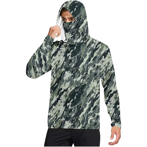 FAHUOMU Men's Sun Protection Long Sleeve Shirts UPF 50+ Athletic Fishing Rash Guards Shirt Fishing Swim Hiking Boating Tees