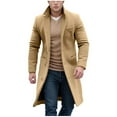 thumbnail image 1 of FAHUOMU Men's Winter Coat Oversized Notched Long Jacket Trench Coat Single Breasted Lapel Coat For Men, M-XXXL, 1 of 5