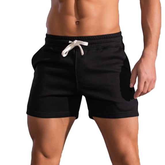 FAHUOMU Mens Athletic Shorts Cotton 7 Inch Inseam Drawstring Elastic Waist Running Bottoms Summer Casual Pants with Pockets