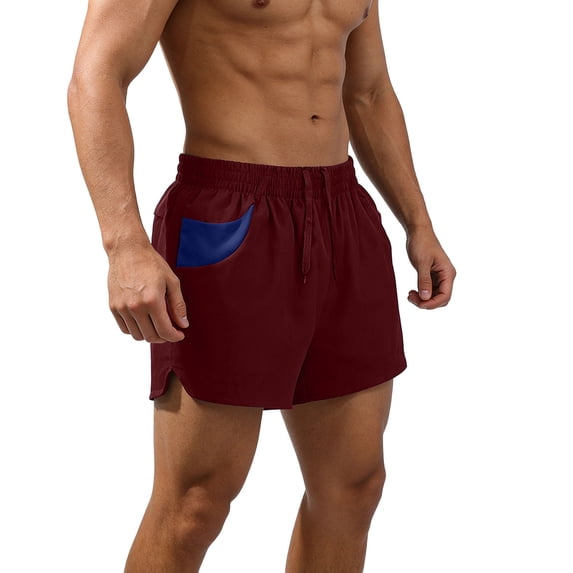 FAHUOMU Mens Beach Shorts 32 Inch Inseam Elastic Waist Training Athletic Shorts Summer Swim Casual Swim Trunks with Pockets