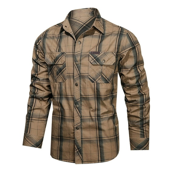 FAHUOMU Mens Button Down Denim Shirt Long Sleeve Lapel Jean Shirt Casual Slim Fit Washed Denim Shirts with Chest Pockets