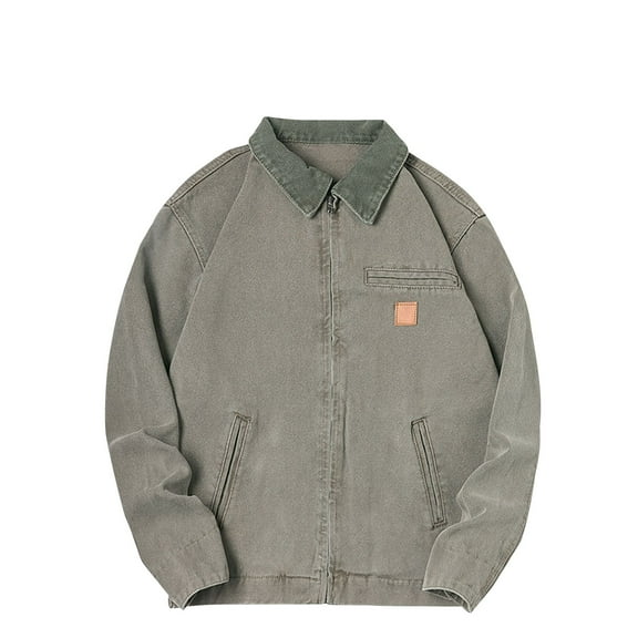 FAHUOMU Mens Denim Jacket,Long Sleeve Button Down Jackets Distressed Jean Jackets Trucker Jacket Fall Casual Coat