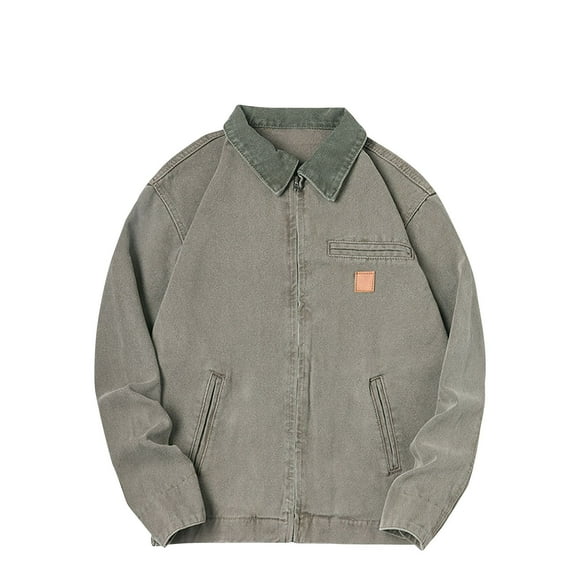 FAHUOMU Mens Denim Jacket,Long Sleeve Button Down Jackets Distressed Jean Jackets Trucker Jacket Fall Casual Coat