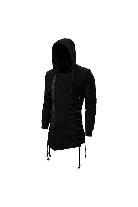 Mens Hoodies With Designs Long Sleeve Zip Up Crossover Strap Fashion Hoodies Sweatshirts For Guys