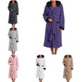 thumbnail image 1 of FAHUOMU Plush Hooded Robes For Women Cozy Warm Fleece Bath Robe With Pockets Winter Loose Fit Loungewear, 1 of 8