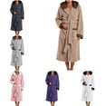 thumbnail image 1 of FAHUOMU Plush Hooded Robes For Women Cozy Warm Fleece Bath Robe With Pockets Winter Loose Fit Loungewear, 1 of 8