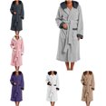 thumbnail image 1 of FAHUOMU Plush Hooded Robes For Women Cozy Warm Fleece Bath Robe With Pockets Winter Loose Fit Loungewear, 1 of 8