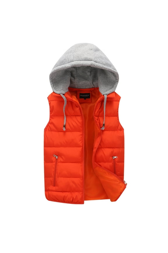Winter Vest for Men Big and Tall Letter Print Jacket Vest Zip Up Bubble Vest Sleeveless Padded Jacket Stand Collar Vest Coat