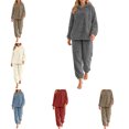 thumbnail image 1 of FAHUOMU Women's Fleece Pajama Set Hooded Long Sleeve Pullover Pjs Loose Fit Warm Cozy Winter Sleepwear, 1 of 9