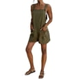 thumbnail image 1 of FAHUOMU Women's Overall Shorts Linen Look 5" Inseam One Piece Bottoms Lightweight Stretchy Summer Rompers with Pockets, 1 of 7