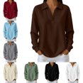 thumbnail image 1 of FAHUOMU Women's Waffle Knit Top Long Sleeve V Neck Shirts Soft Lightweight Collared Outfits Casual Fall Fashion Blouses, 1 of 10