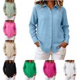 thumbnail image 1 of FAHUOMU Womens Shirt Long Sleeve Button Down Collared Blouses Loose Fit Dressy Casual Spring Fall Basic Tops, 1 of 7