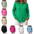 thumbnail image 1 of FAHUOMU Womens Shirt Long Sleeve Button Down Collared Blouses Loose Fit Dressy Casual Spring Fall Basic Tops, 1 of 7