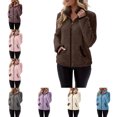 thumbnail image 1 of FAHUOMU Womens Zip Up Coat Soft Cozy Fleece Long Sleeve Stand Collar Jacket Oversized Short Clothes With Pockets, 1 of 6