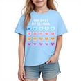 thumbnail image 1 of FAHXNVB Back To School T-Shirts for Girls Cute Graphic Print Crewneck Soft Cotton Tees Tops Fashion Casual Comfortable Shirts 3-10 Years, 1 of 8