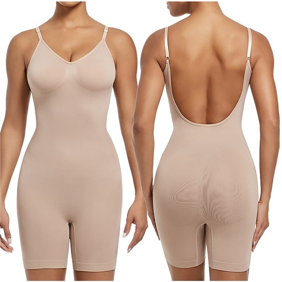 FAHXNVB Bodysuit for Women Shapewear Seamless Butt Lifting Workout Bodycon One Piece Short Jumpsuit