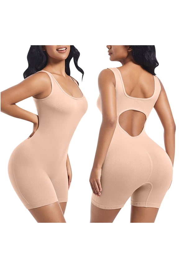Bodysuit for Women Thigh Slimmer Body Shaper Seamless Square Neck Butt Lifting Workout Bodycon
