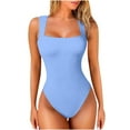thumbnail image 1 of FAHXNVB Bodysuits for Women Tummy Control Sleeveless Square Neck Basic Bodysuit Tank Tops Compression Slimming Thong Bodysuit, 1 of 3