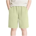 thumbnail image 1 of FAHXNVB Boys' School Uniform Athletic Shorts Solid Color Elastic Waist Shorts with Pockets Casual Loose Fit Shorts for Sports 2-15 Years, 1 of 5