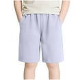 thumbnail image 1 of FAHXNVB Boys' School Uniform Athletic Shorts Solid Color Elastic Waist Shorts with Pockets Casual Loose Fit Shorts for Sports 2-15 Years, 1 of 5
