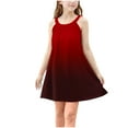 thumbnail image 1 of FAHXNVB Cami Dress for Girls Cute Gradient Color Sleeveless A-Line Swing Casual Dresses Summer Fashion Beach Dress 4-15 Years, 1 of 8