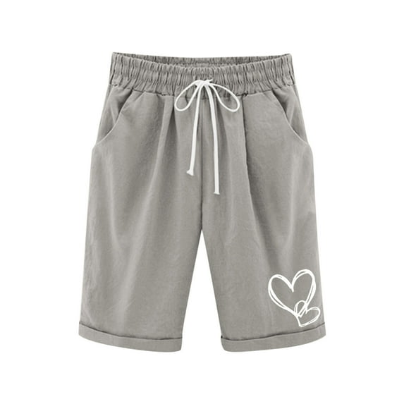 FAHXNVB Girls Bermuda Shorts Drawstring Elastic Waist Cotton Linen Casual Breathable Athletic Shorts Summer Solid Color Fashion Comfortable Shorts with Pockets 4-14 Years