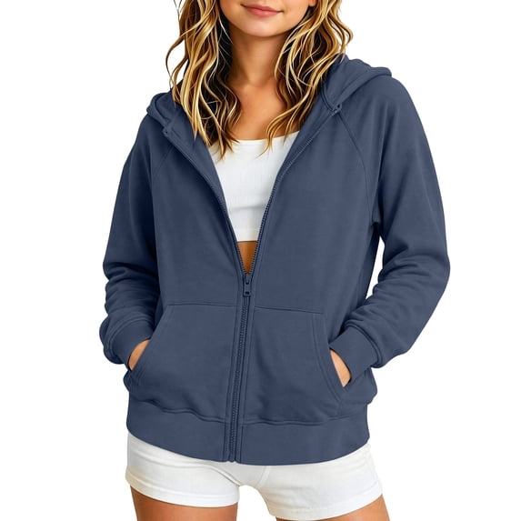 FAHXNVB Girls Cotton Zip Up Sweatshirts Oversized Fleece Jacket Casual Solid Fall Winter Hoodies Tops with Pockets 2-13 Years