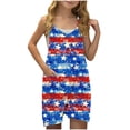 thumbnail image 1 of FAHXNVB Girls Summer Romper Sleeveless V Neck Graphic Print Jumpsuit Short Outfits with Pocket One Piece Casual Clothes 5-14 Years, 1 of 4