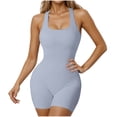 thumbnail image 1 of FAHXNVB Jumpsuits Workout Romper For Women Sleeveless Tank Top Bodycon Short Romper Tummy Control One Piece Ribbed Yoga Jumpsuits, 1 of 7